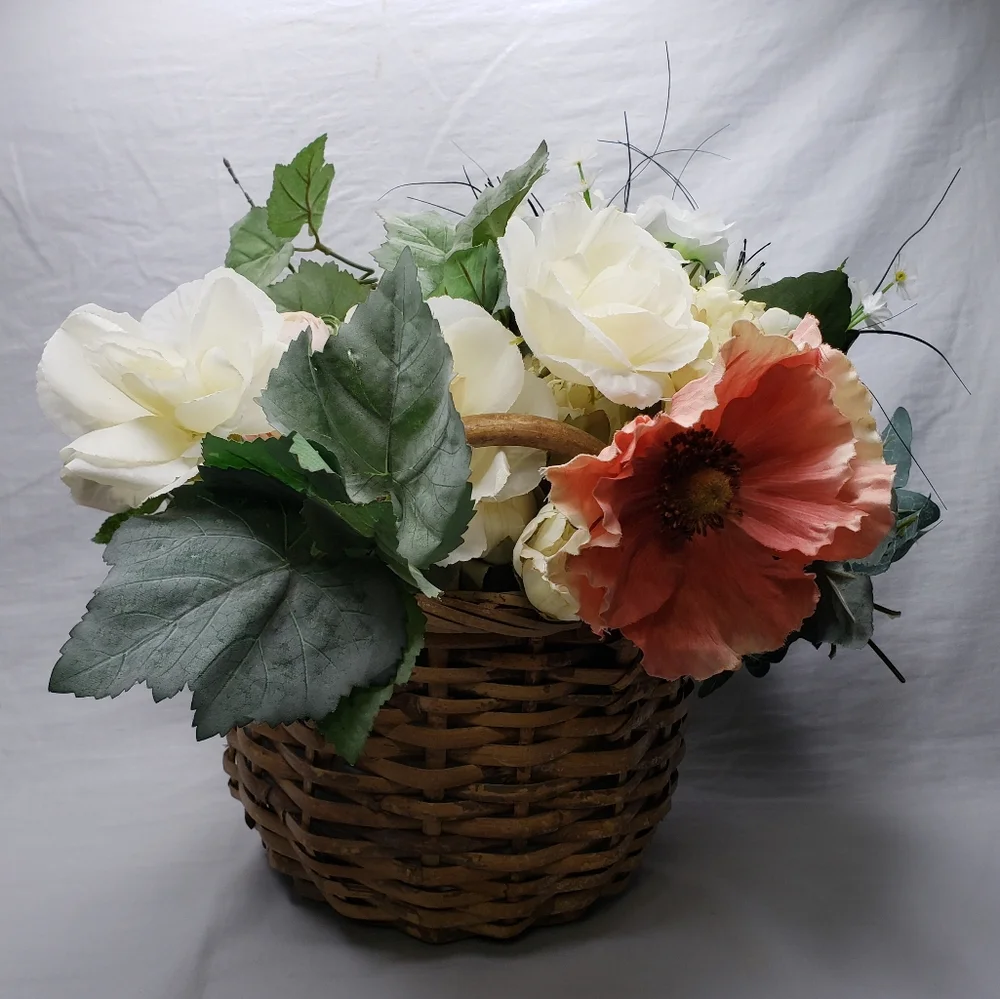 Faux Florals with White and Pink Accents